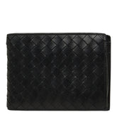 ボッテガヴェネタ イントレチャート 二つ折り財布 113112 ブラック レザー メンズ BOTTEGAVENETA 【中古】