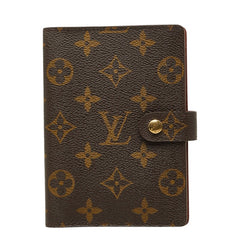 ルイ ヴィトン モノグラム アジェンダPM 手帳カバー R20005 ブラウン PVC レザー レディース LOUIS VUITTON 【中古】