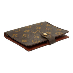 ルイ ヴィトン モノグラム アジェンダPM 手帳カバー R20005 ブラウン PVC レザー レディース LOUIS VUITTON 【中古】