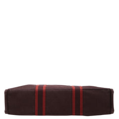 エルメス フールトゥMM トートバッグ ワインレッド系 キャンバス レディース HERMES 【中古】