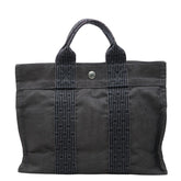 エルメス エールライン PM ハンドバッグ トートバッグ グレー キャンバス レディース HERMES 【中古】