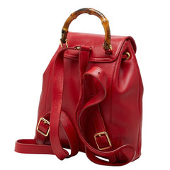 グッチ バンブー リュック バックパック 003 2852 0030 0 レッド レザー レディース GUCCI 【中古】