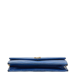 サンローラン カサンドラ エンベロープ チェーン ショルダーバッグ 393953 ブルー レザー レディース SAINT LAURENT 【中古】
