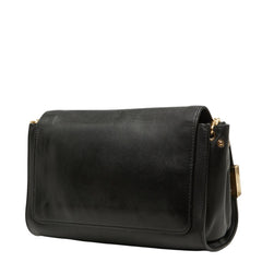 クロエ エル ELLE 斜め掛け チェーン ショルダーバッグ ブラック ゴールド レザー レディース Chloe 【中古】