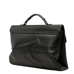ボッテガヴェネタ イントレチャート ブリーフケース ビジネスバッグ 155172 ブラック レザー メンズ BOTTEGAVENETA 【中古】