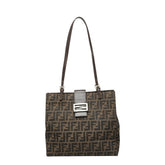 フェンディ ズッカ トートバッグ ショルダーバッグ 0915808 ブラウン キャンバス レザー レディース FENDI 中古