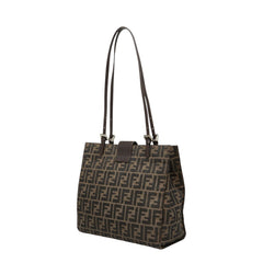 フェンディ ズッカ トートバッグ ショルダーバッグ 0915808 ブラウン キャンバス レザー レディース FENDI 中古