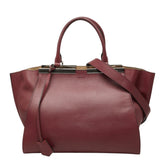 フェンディ トロワジュール ハンドバッグ ショルダーバッグ 2WAY 8BH279-Z6N ワインレッド系 レザー レディース FENDI 中古
