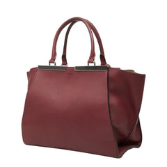 フェンディ トロワジュール ハンドバッグ ショルダーバッグ 2WAY 8BH279-Z6N ワインレッド系 レザー レディース FENDI 中古