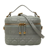 ディオール カナージュ トラベル スモール バニティ バニティバッグ ショルダーバッグ 2way グレー レザー レディース Dior 中古