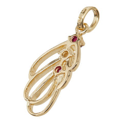 ルビー ダイヤモンド K18YG イエローゴールド ルビー0.10ct ダイヤ0.05ct ペンダントトップ ネックレス レディース 【中古】