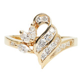 ダイヤモンド K18YG イエローゴールド ダイヤ0.50ct 田中貴金属 GINZA TANAKA ファッションリング リーフモチーフ リング 指輪 レディース 12号 中古
