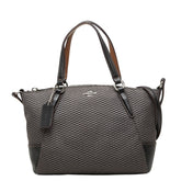 コーチ ハンドバッグ 斜め掛け ショルダーバッグ F27574 グレー ブラウン キャンバス レザー レディース COACH 中古