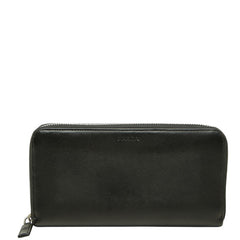 プラダ ロゴ ラウンドファスナー 長財布 ブラック サフィアーノレザー レディース PRADA 中古