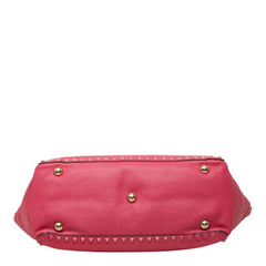 ヴァレンチノ ロックスタッズ トートバッグ ショルダーバッグ ピンク レザー レディース Valentino 中古