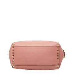 ヴァレンチノ ロックスタッズ ハンドバッグ ショルダーバッグ 2WAY ピンク レザー レディース Valentino 中古
