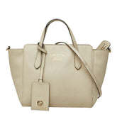 グッチ スウィング ミニ ハンドバッグ ショルダーバッグ 2WAY 368827 アイボリー レザー レディース GUCCI 中古