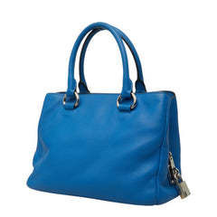 プラダ ヴィッテロダイノ ハンドバッグ トートバッグ ブルー レザー レディース PRADA 中古