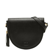 ヴァレンティノ ガラヴァーニ タッセル 斜め掛け ショルダーバッグ ブラック レザー レディース VALENTINO 中古