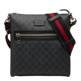 グッチ GGスプリーム 斜め掛け ショルダーバッグ 474137 グレー PVC レザー レディース GUCCI 【中古】