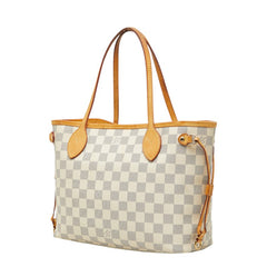 ルイ ヴィトン ダミエ アズール ネヴァーフルPM トートバッグ ハンドバッグ N51110 ホワイト PVC レザー レディース LOUIS VUITTON 中古