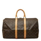 ルイ ヴィトン モノグラム キーポル45 ボストンバッグ トラベルバッグ M41428 ブラウン PVC レザー レディース LOUIS VUITTON 【中古】