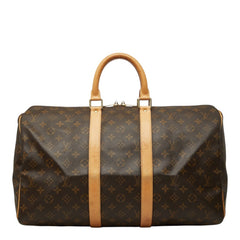 ルイ ヴィトン モノグラム キーポル45 ボストンバッグ トラベルバッグ M41428 ブラウン PVC レザー レディース LOUIS VUITTON 【中古】