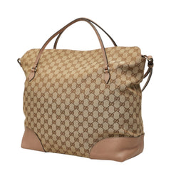 グッチ GGキャンバス ハンドバッグ ショルダーバッグ 2WAY ベージュ ピンク キャンバス レザー レディース GUCCI 【中古】