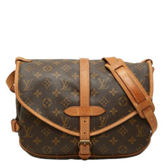 ルイ ヴィトン モノグラム ソミュール30 斜め掛け ショルダーバッグ M42256 ブラウン PVC レザー レディース LOUIS VUITTON 中古