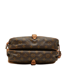 ルイ ヴィトン モノグラム ソミュール30 斜め掛け ショルダーバッグ M42256 ブラウン PVC レザー レディース LOUIS VUITTON 中古