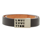 ルイ ヴィトン サンチュール LSTベルト ロゴ 90/36 M6808U ブラウン レザー メンズ LOUIS VUITTON 【中古】