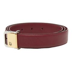 ディオール ロゴ ベルト 110/44 ボルドー ワインレッド レザー メンズ Dior 【中古】