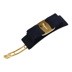 サルヴァトーレフェラガモ ヴァラリボン バレッタ ヘアクリップ ヘアアクセサリー ネイビー ナイロン レディース Salvatore Ferragamo 【中古】