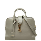 サンローラン ベイビーカバス YSLロゴ ハンドバッグ ショルダーバッグ 2WAY 472466 グレー レザー レディース SAINT LAURENT 中古