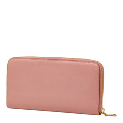 ミュウミュウ ラウンドファスナー 長財布 5ML506 ピンク マドラスレザー レディース MIUMIU 中古
