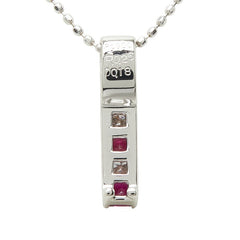 ルビー ダイヤモンド Pt900 プラチナ/K18WG ホワイトゴールド ルビー0.26ct ダイヤ0.18ct ペンダント ネックレス レディース 中古