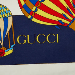 グッチ 気球柄 スカーフ 大判スカーフ ホワイト マルチカラー シルク レディース GUCCI 中古