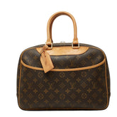 ルイ ヴィトン モノグラム ドーヴィル ハンドバッグ M47270 ブラウン PVC レザー レディース LOUIS VUITTON 中古