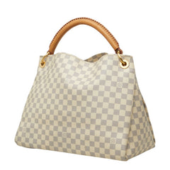 ルイ ヴィトン ダミエ アズール アーツィーMM トートバッグ N41174 ホワイト PVC レザー レディース LOUIS VUITTON 中古