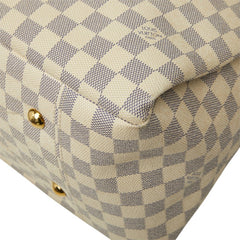 ルイ ヴィトン ダミエ アズール アーツィーMM トートバッグ N41174 ホワイト PVC レザー レディース LOUIS VUITTON 中古