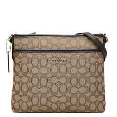 コーチ シグネチャー 斜め掛け ショルダーバッグ F29960 ベージュ キャンバス レザー レディース COACH 中古