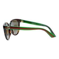 グッチ シェリーライン インターロッキングG サングラス GG0702SKN ブラウン グリーン レッド プラスチック レディース GUCCI 中古