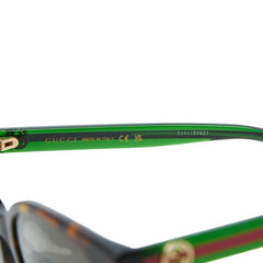 グッチ シェリーライン インターロッキングG サングラス GG0702SKN ブラウン グリーン レッド プラスチック レディース GUCCI 中古