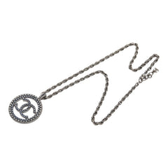 シャネル ココマーク ラウンド チェーン ペンダント ネックレス A17A刻印 ブラック メタル レディース CHANEL 【中古】