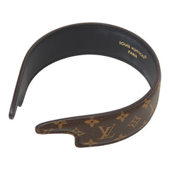 ルイ ヴィトン モノグラム ヘッドバンド LV アウトライン カチューシャ ヘアアクセサリー M94557 ブラウン PVC レザー レディース LOUIS VUITTON 【中古】