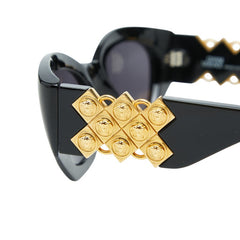ヴェルサーチェ メドゥーサ サングラス MOD.420/D COL.852 ブラック ゴールド プラスチック レディース VERSACE 中古