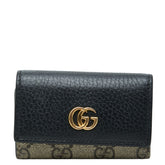 グッチ GGスプリーム GGマーモント キーケース 456118 ベージュ ブラック PVC レザー レディース GUCCI 【中古】