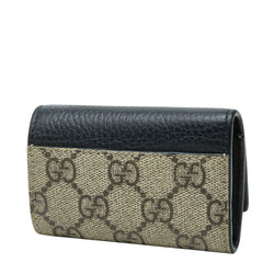 グッチ GGスプリーム GGマーモント キーケース 456118 ベージュ ブラック PVC レザー レディース GUCCI 【中古】