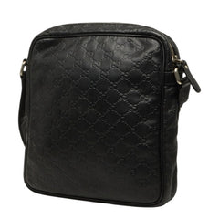 グッチ グッチシマ 斜め掛け ショルダーバッグ 201448 ブラック レザー レディース GUCCI 【中古】
