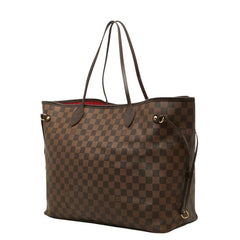 ルイ ヴィトン ダミエ ネヴァーフルGM トートバッグ ショルダーバッグ N51106 ブラウン PVC レザー レディース LOUIS VUITTON 中古